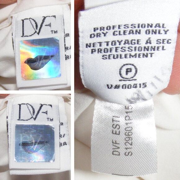 DIANE VON FURSTERBERG Blouse/Tunic, 4, Esti, Stretch, Long sleeve, Off-white - Picture 12 of 14